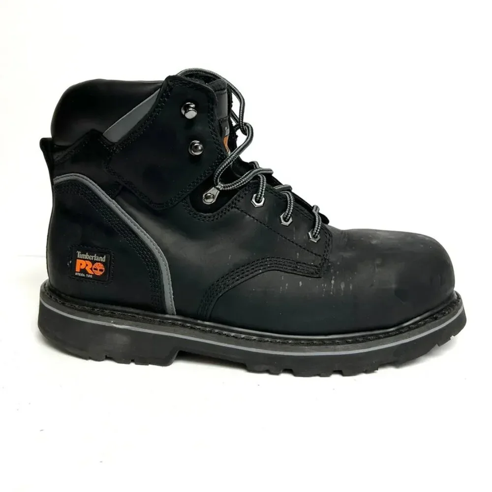Timberland Pro Mens 6” Pit Boss Work Boots Steel Toe Black Size 13 M